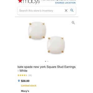 Kate Spade New York Square Stud Earrings - White
